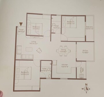 Floor Plan in 3 BHK Apartment at Signature Pristine, Sarjapur – for Sale