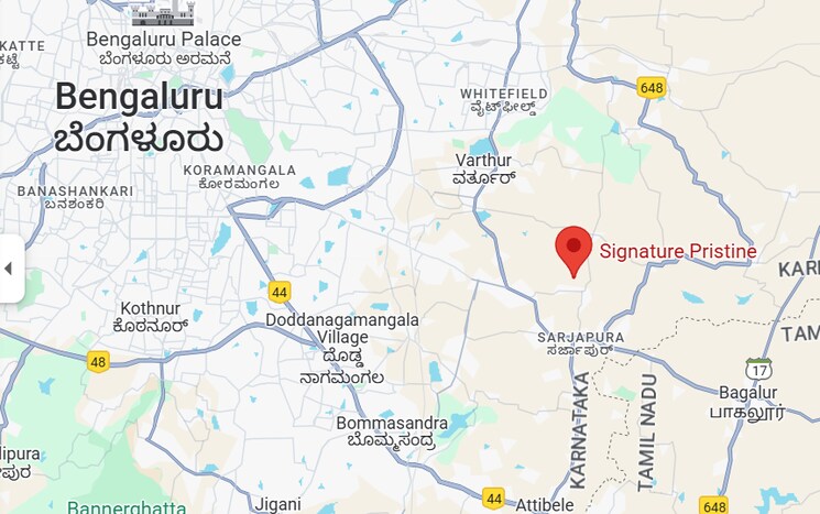 Map Location, signature-pristine 3 Bedroom 1240 Sq.Ft. Apartment In Sarjapur Bangalore 8950098