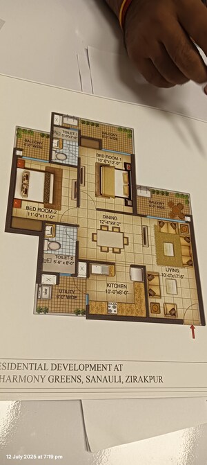 Floor Plan in 2 BHK Apartment at Panchkula Urban Estate – for Sale