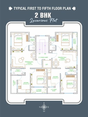 Floor Plan in 2 BHK Apartment at Shree Laxmi Peace City, Gotal Pajri – for Sale