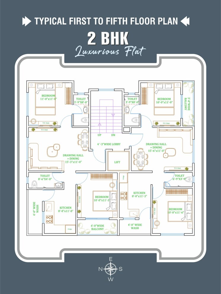 Floor Plan, shree-laxmi-peace-city 2 Bedroom 577 Sq.Ft. Apartment In Gotal Pajri Nagpur 8950483