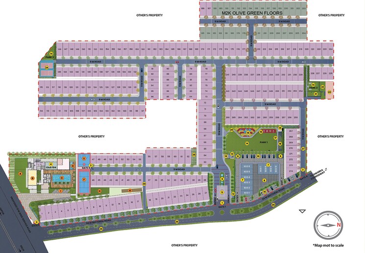 Map Location, m2k-olive-greens  158 Sq.Yd. Plot In Sector 104 Gurgaon 8950884