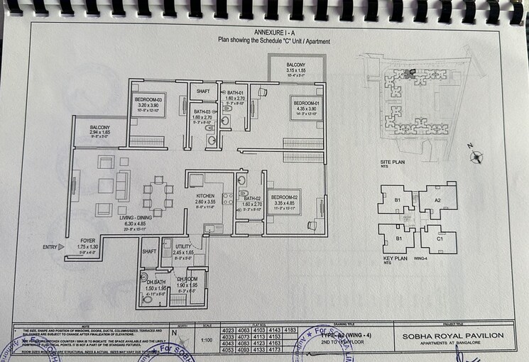 Floor Plan, sobha-royal-pavilion 3.5 Bedroom 1884 Sq.Ft. Apartment In Chikkakannalli Bangalore 8951206