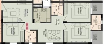 Floor Plan in 3 BHK Apartment at Trisulia – for Sale