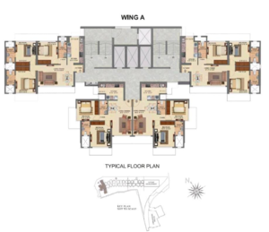 Floor Plan in 1 BHK Apartment at Chandak 34 Park Estate, Unnat Nagar – for Sale