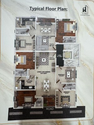 Floor Plan in 2 BHK Apartment at Bandlaguda Jagir – for Sale