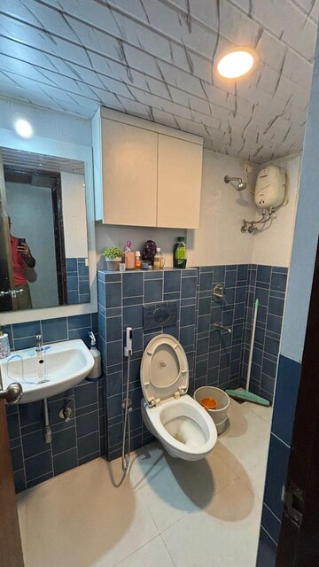 Bathroom in 3 BHK Apartment at Puranik Rumah Bali, Ghodbunder Road – for Rent