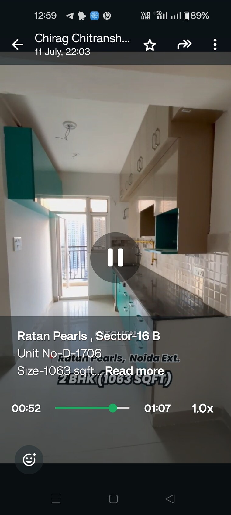 Kitchen, ratan-pearls 2 Bedroom 1063 Sq.Ft. Apartment In Sector 16 Greater Noida Greater Noida 8955389
