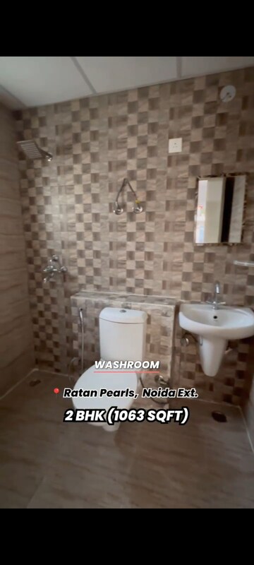Bathroom in 2 BHK Apartment at Ratan Pearls, Sector 16 Greater Noida – for Sale