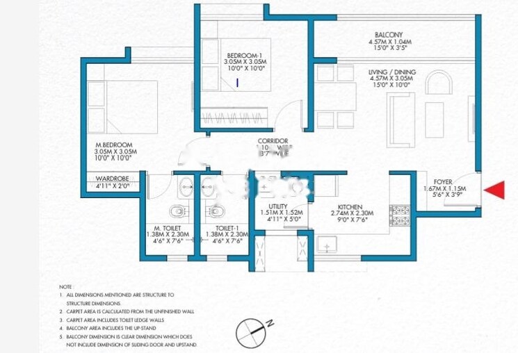 Floor Plan, godrej-park-retreat 3 Bedroom 1241 Sq.Ft. Apartment In Sarjapur Road Bangalore 8955882
