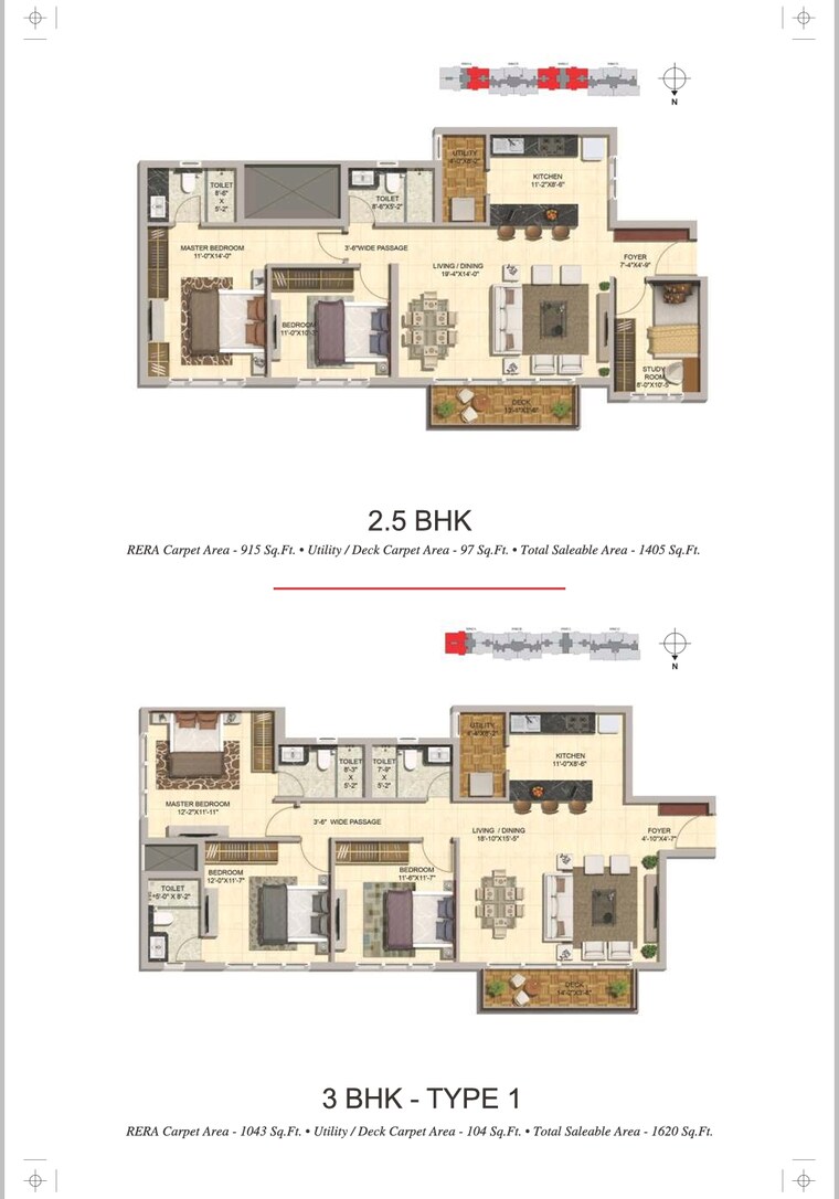 Floor Plan, mittal-elanza 3 Bedroom 1405 Sq.Ft. Apartment In Yelahanka Bangalore 8956627