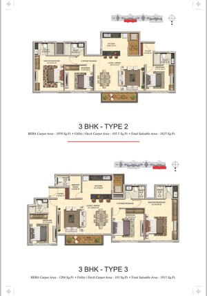 Floor Plan in 3 BHK Apartment at Mittal Elanza, Yelahanka – for Sale