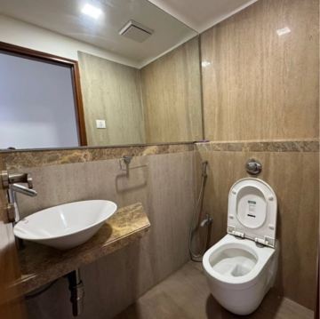 Bathroom in 2 BHK Apartment at Raheja Sherwood, Sonawala Industry Estate – for Rent
