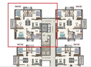 Floor Plan in 3 BHK Apartment at Aparna Cyber Shine, Osman Nagar – for Sale