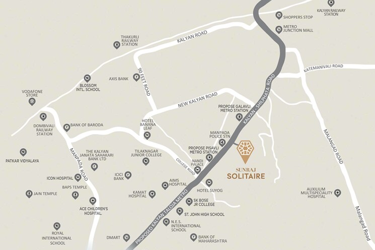 Map Location, sunraj-solitaire 1 Bedroom 520 Sq.Ft. Apartment In Dombivli East Thane 8957511