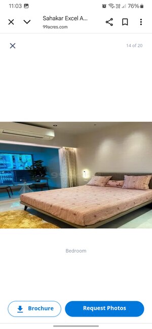 Bedroom in 2 BHK Apartment at Sahakar Excel Acropolis, Bandra East – for Sale