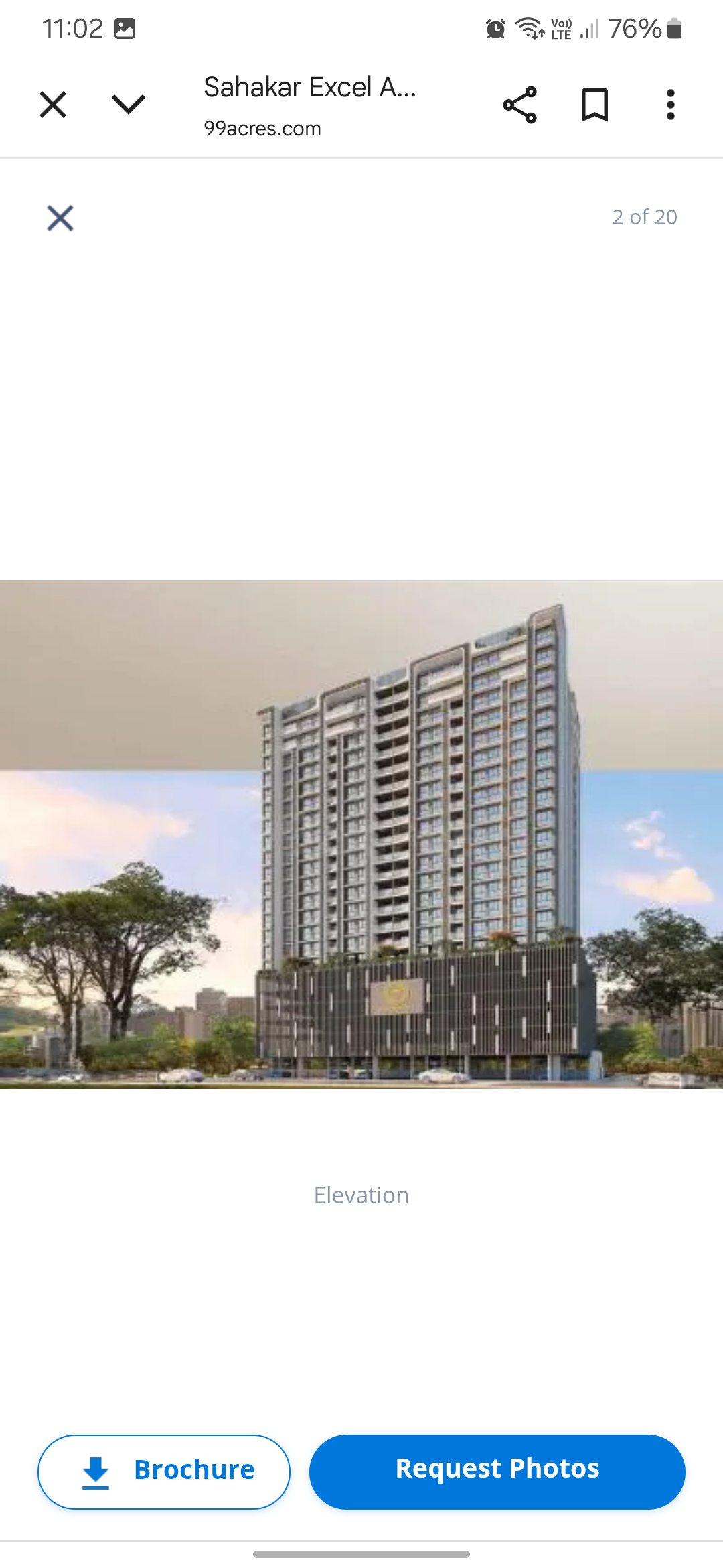 2 BHK Apartment For Sale in Sahakar Excel Acropolis