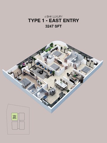 Master Plan in 4 BHK Apartment at Kondapur – for Sale