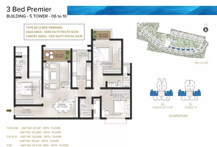 Floor Plan, meridian-park-at-the-prestige-city 3 Bedroom 1665 Sq.Ft. Apartment In Sarjapur Road Bangalore 8958615