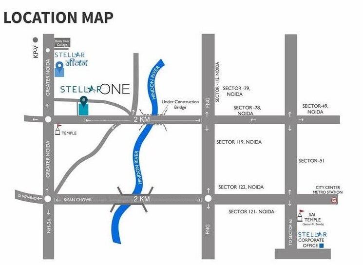 Map Location, stellar-one 3 Bedroom 1800 Sq.Ft. Apartment In Sector 1 Greater Noida Greater Noida 8959147