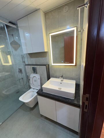 Bathroom in 4 BHK Apartment at LnT Raintree Boulevard, Hebbal – for Rent