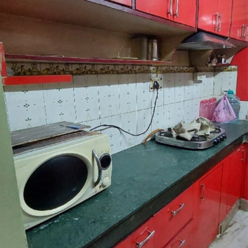 Kitchen in 2 BHK Builder Floor at Ashoka Enclave 3, Subash Nagar – for Rent