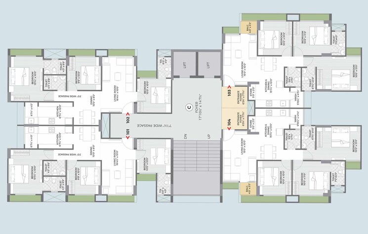 Floor Plan, shilp-revanta 3 Bedroom 1510 Sq.Ft. Apartment In Shela Ahmedabad 8959494