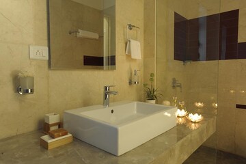 Bathroom in 3 BHK Apartment at L&T Crescent Bay T2, Parel – for Rent