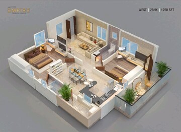 Floor Plan in 2 BHK Apartment at Aaditris Empire Apartments, Velmala – for Sale