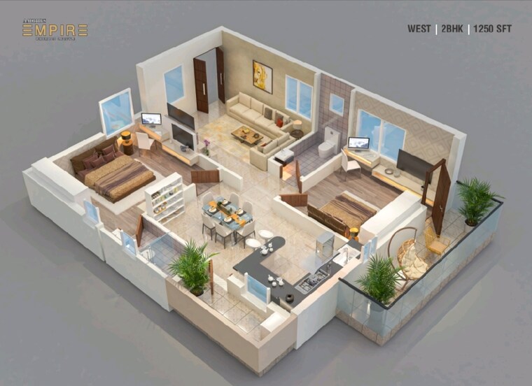 Floor Plan, aaditris-empire-apartments 2 Bedroom 1250 Sq.Ft. Apartment In Velmala Hyderabad 8961229