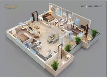 Floor Plan in 2 BHK Apartment at Aaditris Empire Apartments, Velmala – for Sale