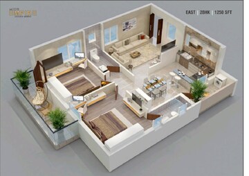 Floor Plan in 2 BHK Apartment at Aaditris Empire Apartments, Velmala – for Sale