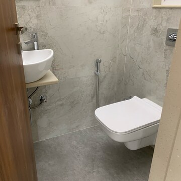 Bathroom in 3 BHK Apartment at Shraddha Elite, Poisar – for Rent