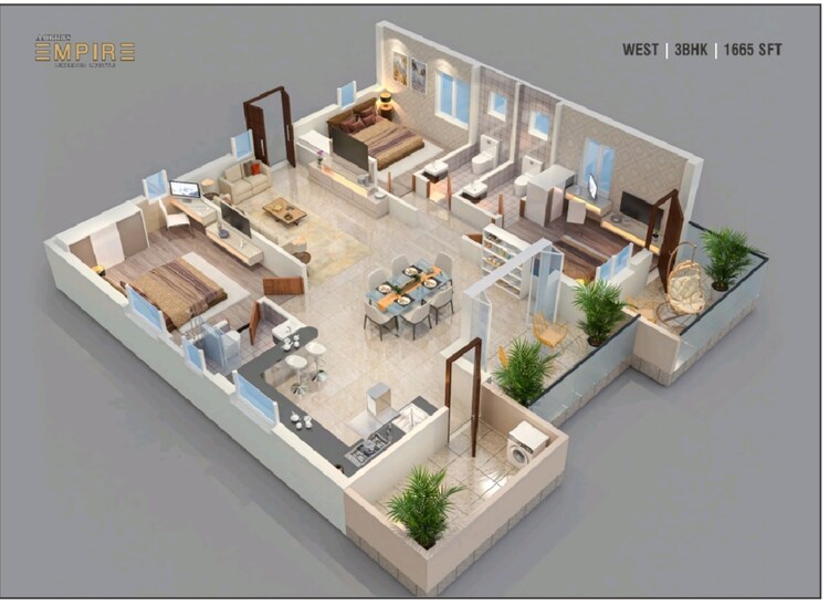 Floor Plan, aaditris-empire-apartments 3 Bedroom 1910 Sq.Ft. Apartment In Velmala Hyderabad 8961248