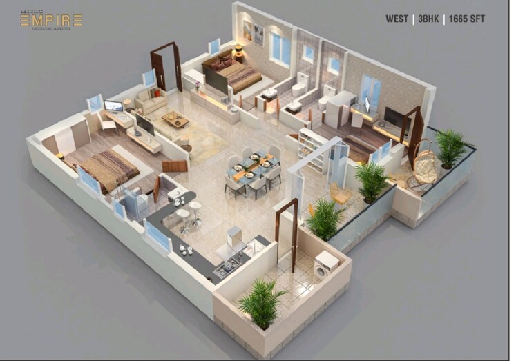 Floor Plan, aaditris-empire-apartments 3 Bedroom 1910 Sq.Ft. Apartment In Velmala Hyderabad 8961248