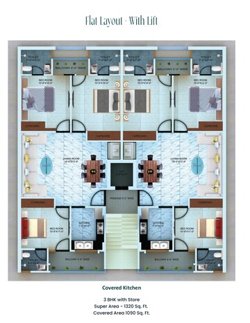 Floor Plan in 3 BHK Apartment at Devbhoomi Elite Homez, Patiala Road – for Sale