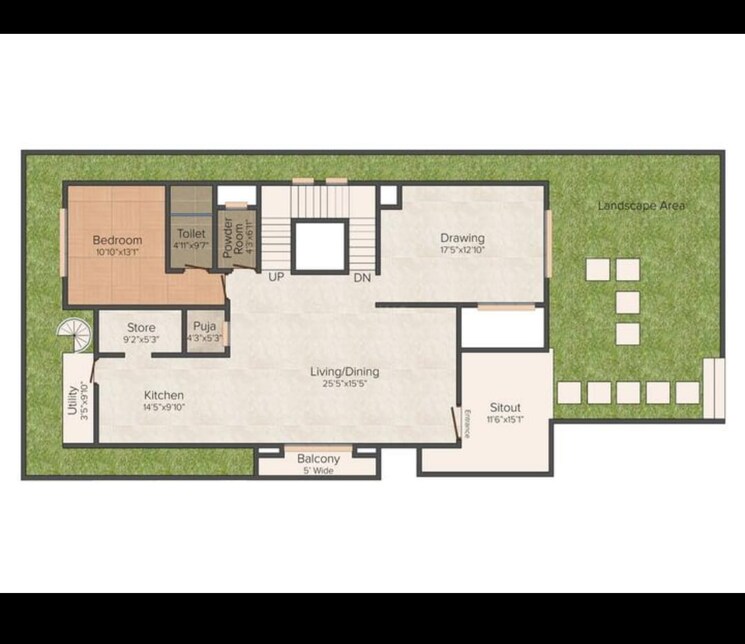 Floor Plan, manikonda 5 Bedroom 4800 Sq.Ft. Villa In Manikonda Hyderabad 8961363