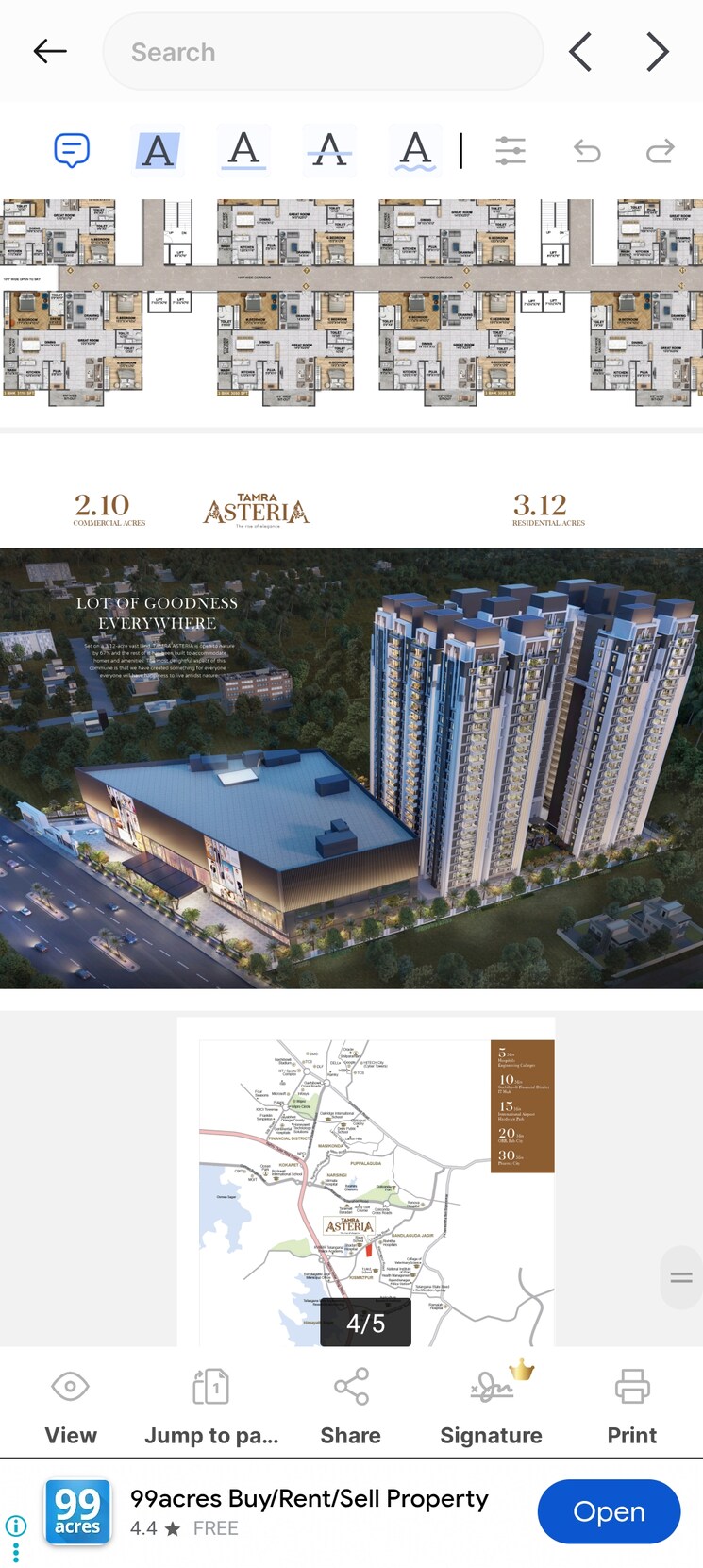 Master Plan, tamra-asteria 3 Bedroom 2465 Sq.Ft. Apartment In Bandlaguda Jagir Hyderabad 8962441