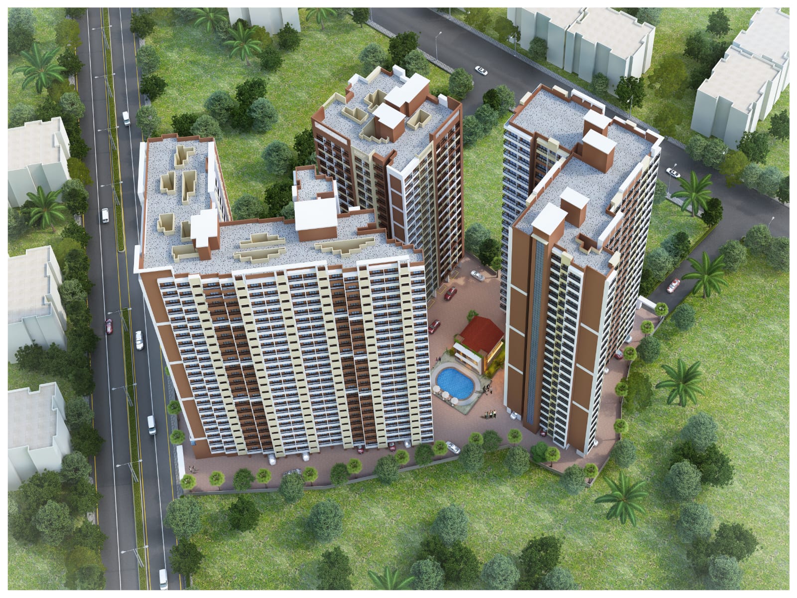 3 BHK 1055 Sq.Ft. Apartment in Dhanlaxmi Dhananjay Hill View