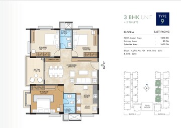 Floor Plan in 3 BHK Apartment at SB Urban Park, Rachenahalli – for Sale