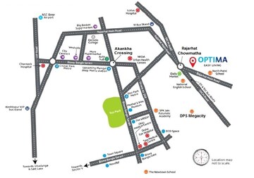 3 BHK Apartment – Map Location View at Srijan Optima, Rajarhat New Town - for Sale