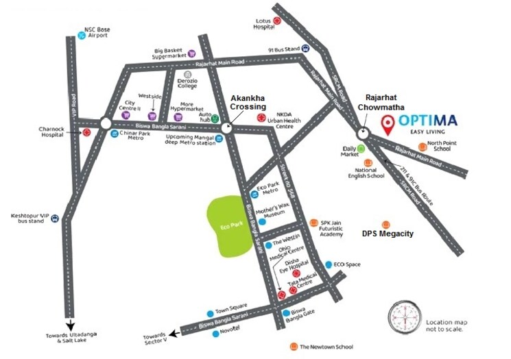 Map Location, srijan-optima 3 Bedroom 1699 Sq.Ft. Apartment In Rajarhat New Town Kolkata 8963076