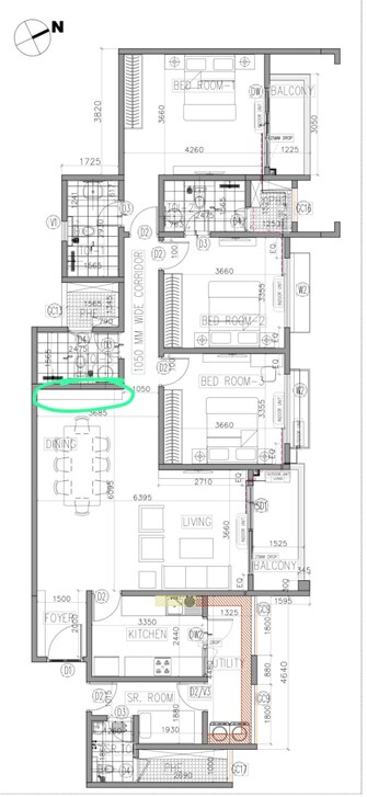3 BHK + Servant Room,Study Room 1898 Sq.Ft. Apartment in Avalon Park At The Prestige City