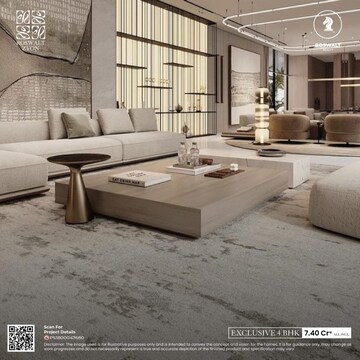 Living Room in 4 BHK Apartment at Oshiwara – for Sale
