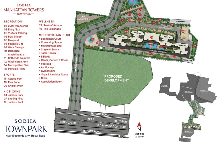 Master Plan, sobha-manhattan-towers-town-park 3 Bedroom 1498 Sq.Ft. Apartment In Hosur Road Bangalore 8964653