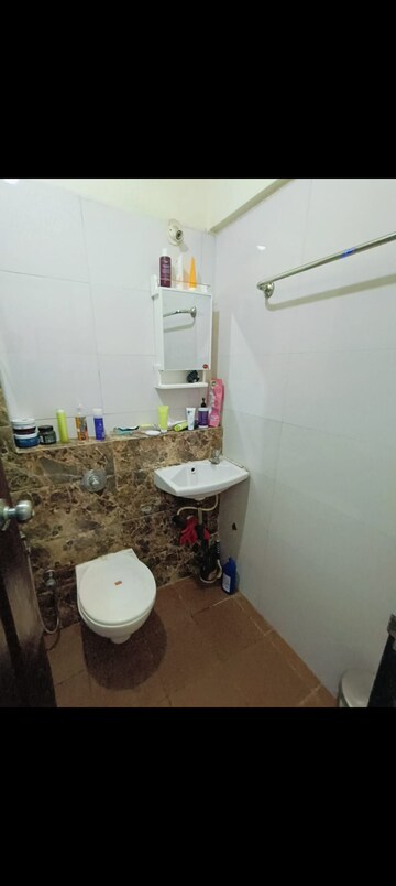 Bathroom in 1 BHK Apartment at Sethia Green View, Goregaon West – for Rent