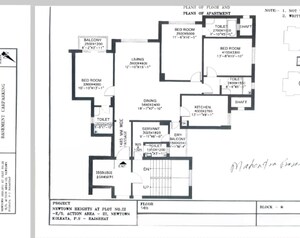 Floor Plan in 3.5 BHK Apartment at New Town – for Sale