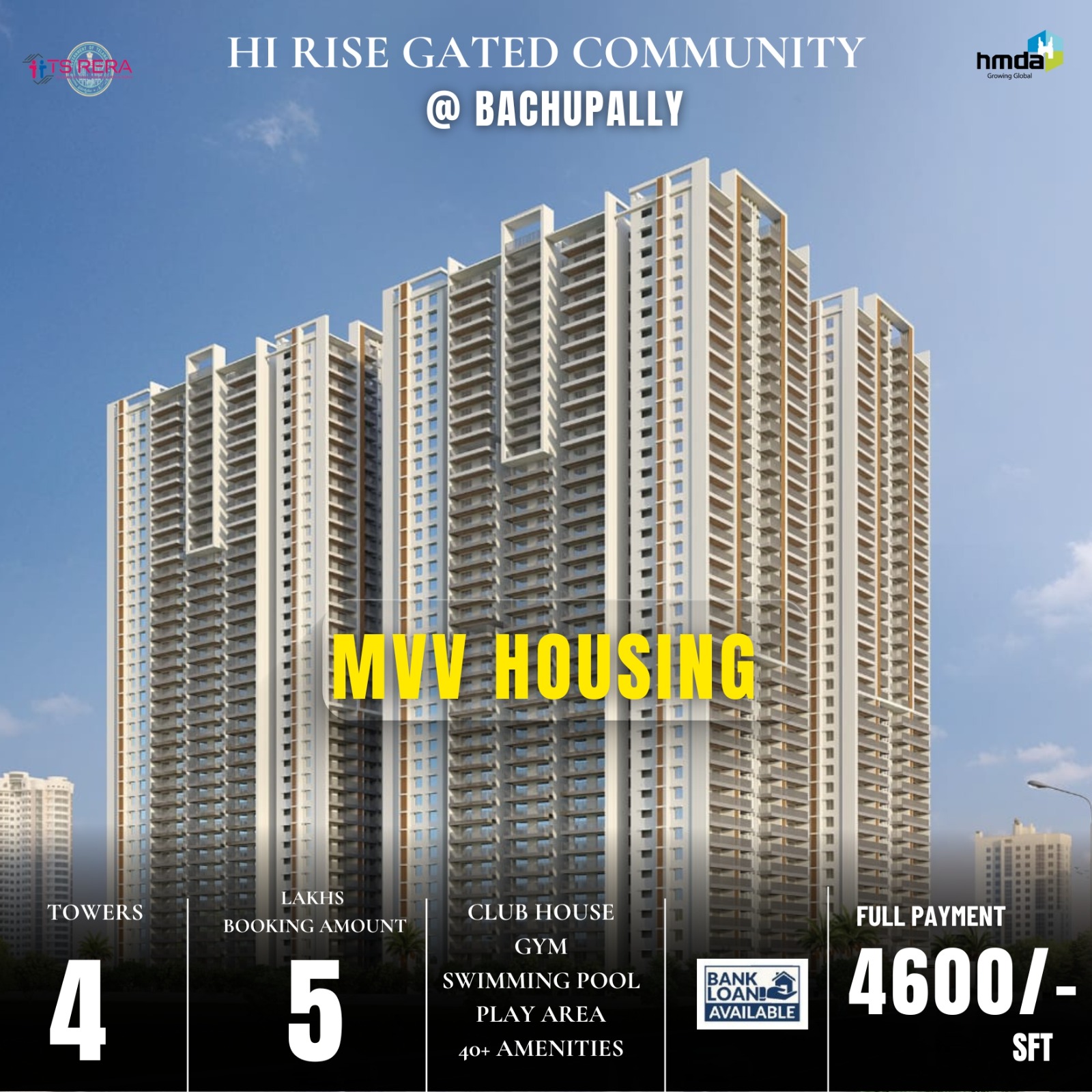 3 BHK + Pooja Room,Servant Room Apartment For Sale in Pragathi Green Woods