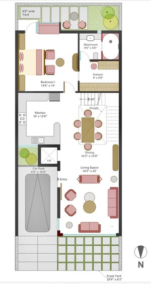 Floor Plan in 4 BHK Villa at Sector 22 – for Sale