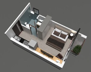 Floor Plan in Studio Apartment at Dharitri Royal Enclave Apartment, New Town – for Sale
